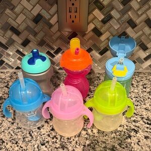 Colorful Sippy Cups with Straws